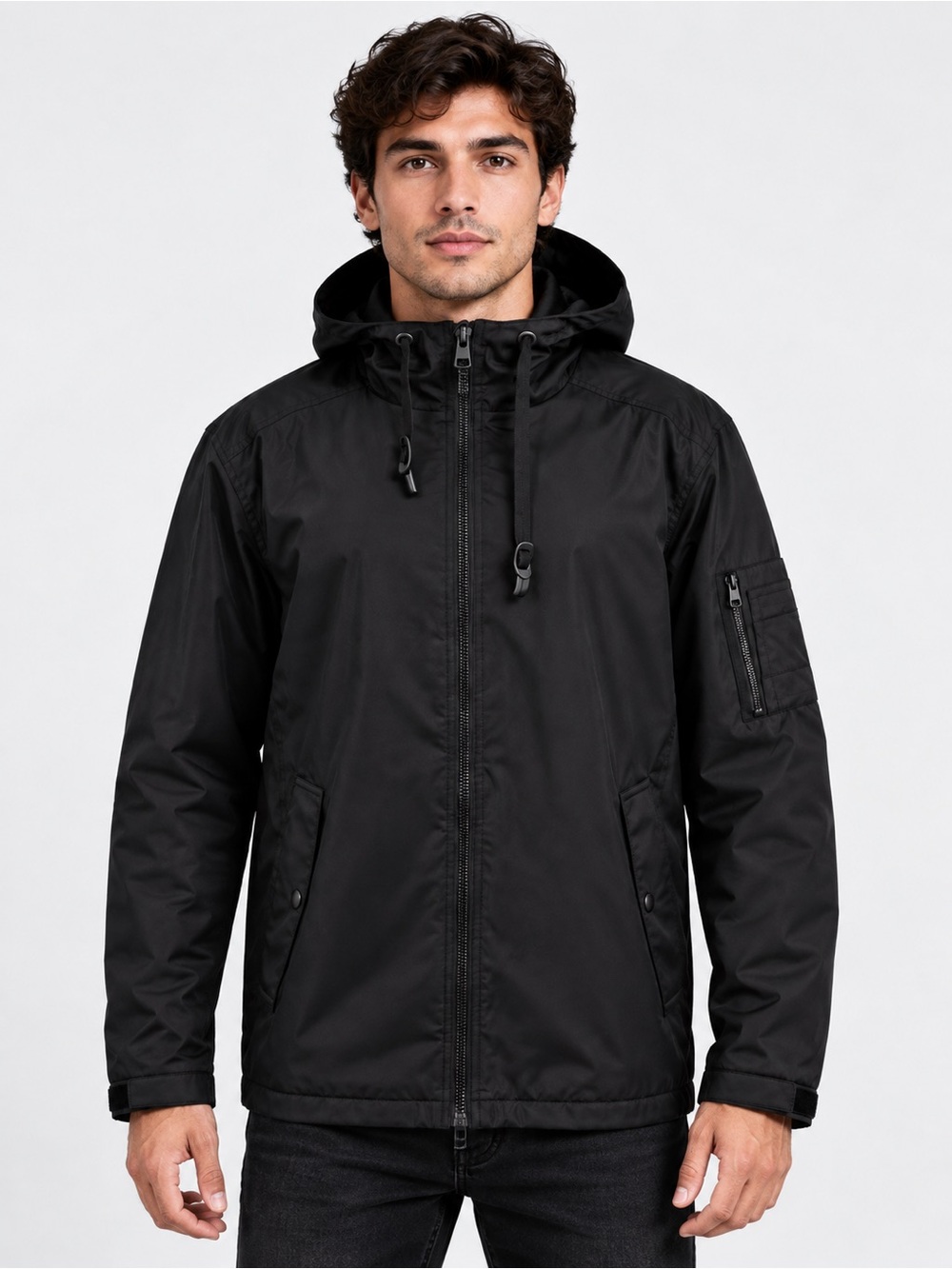 Calvin Klein Men’s Black Hooded Jacket Size L Quilted Lined